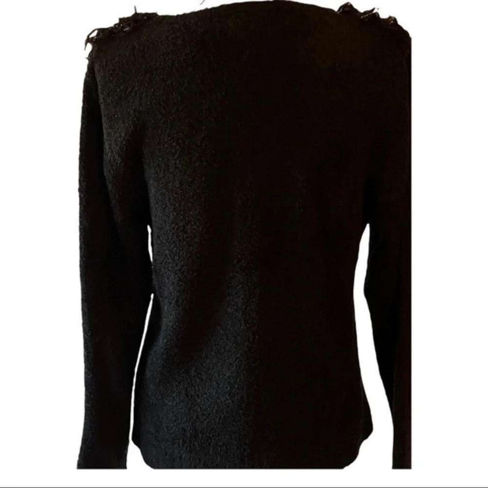 NWT JM COLLECTION FRINGE V-NECK SWEATER